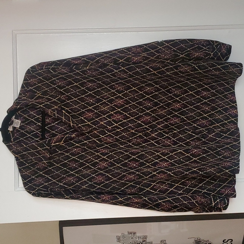 Notations button down long-sleeved top